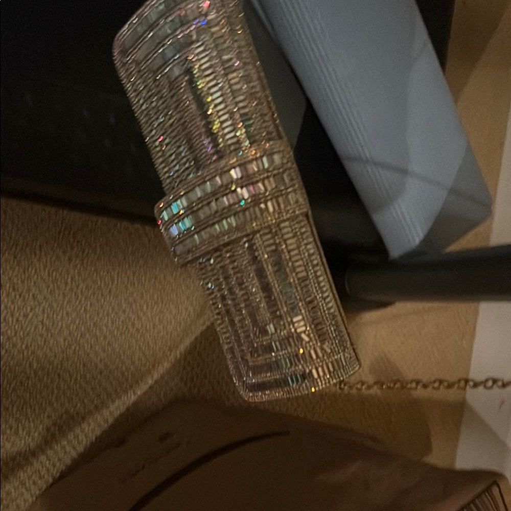 Elegant Silver Crystal Clutch
